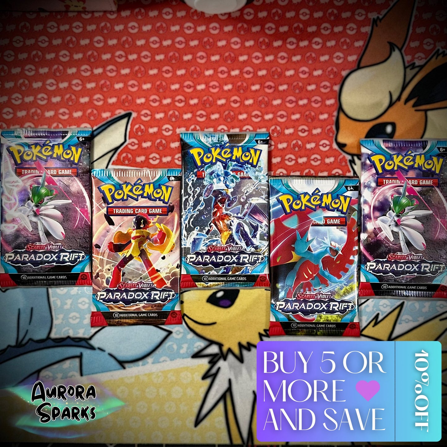 Pokémon TCG: Scarlet & Violet-Paradox Rift Booster Pack (1 Pack) - Aurora Sparks